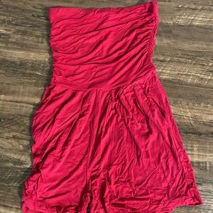 Red romper with pockets